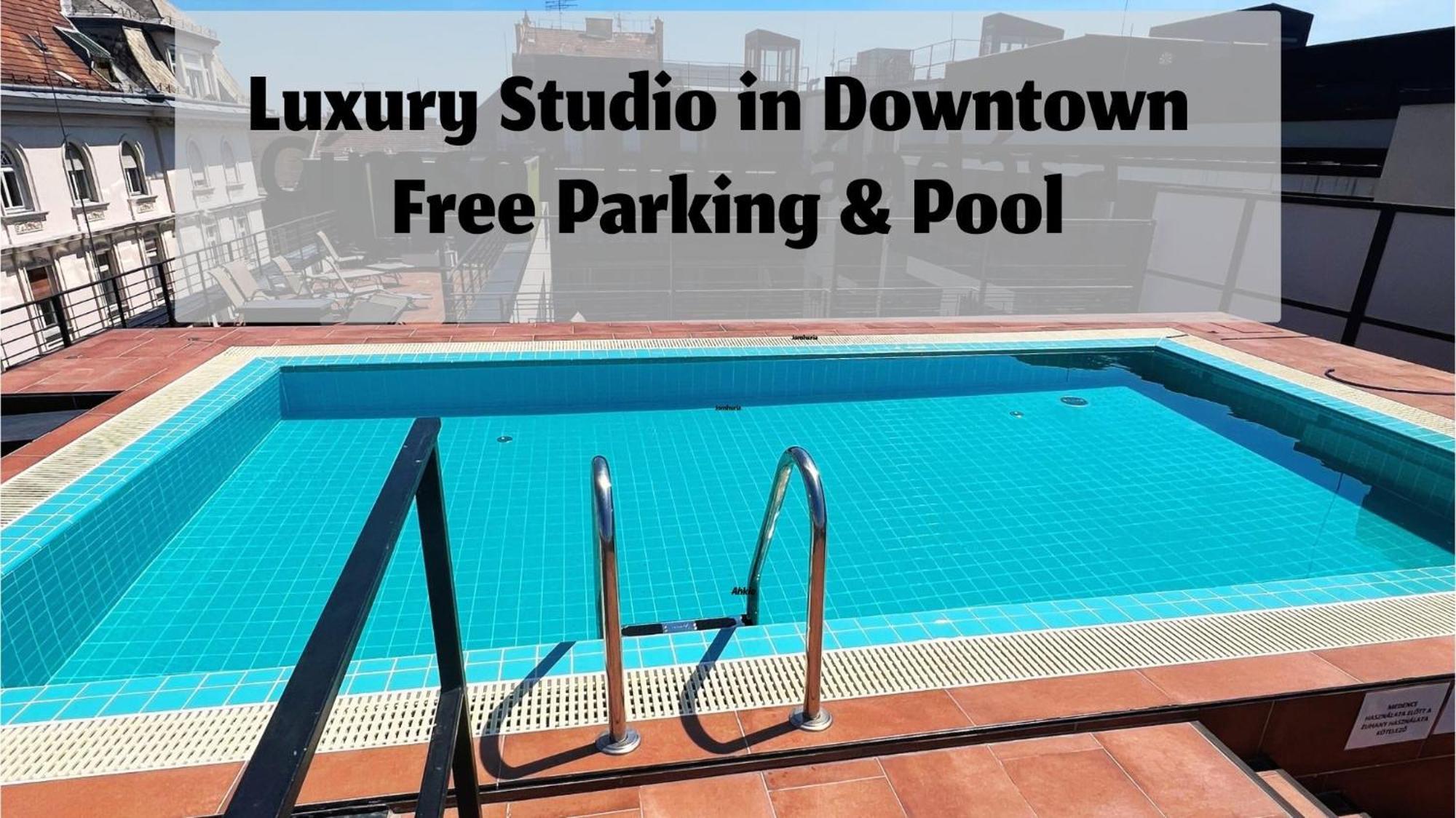 Luxe Central Studio With Pool, Parking & Ac Budapest Ngoại thất bức ảnh
